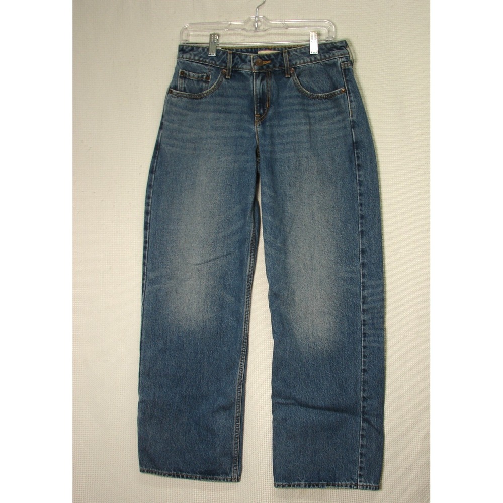 Levis Premium Low Loose Womens Jeans 38x32 Blue Wide Leg Baggy Denim Cotton